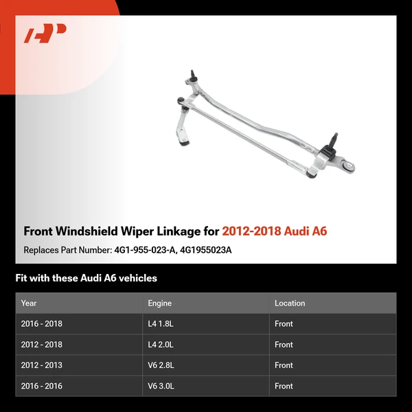 Front Windshield Wiper Linkage for 2012-2018 Audi A6