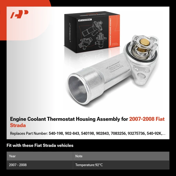 Engine Coolant Thermostat Housing Assembly for 2007-2008 Fiat Strada
