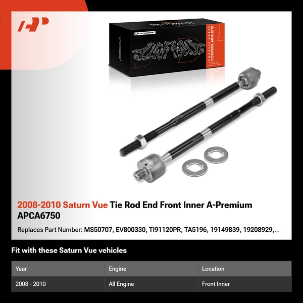 2008-2010 Saturn Vue Tie Rod End Front Inner A-Premium APCA6750