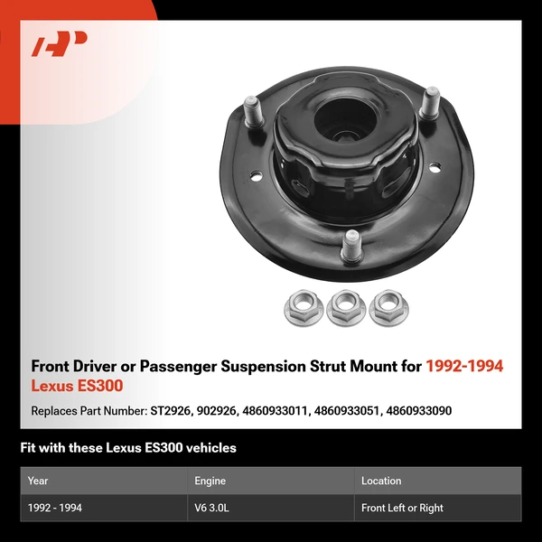 Front Driver or Passenger Suspension Strut Mount for 1992-1994 Lexus ES300