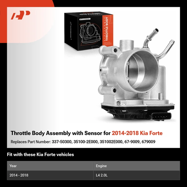 Throttle Body Assembly with Sensor for 2014-2018 Kia Forte