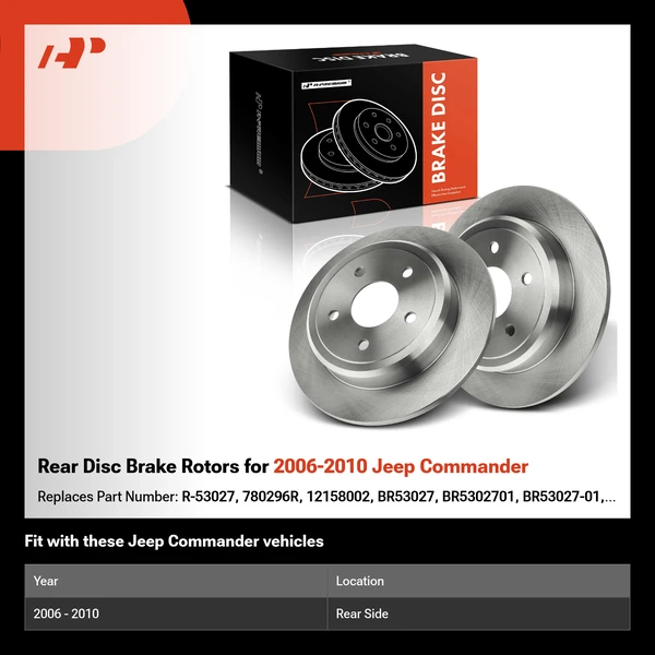 Rear Disc Brake Rotors for 2006-2010 Jeep Commander