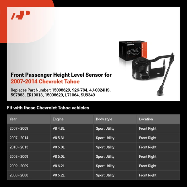 Front Passenger Height Level Sensor for 2007-2014 Chevrolet Tahoe