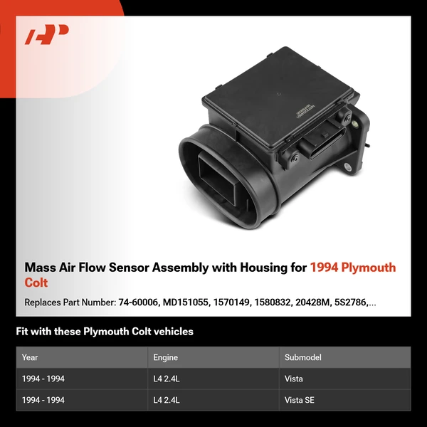 Mass Air Flow Sensor Assembly with Housing for 1994 Plymouth Colt