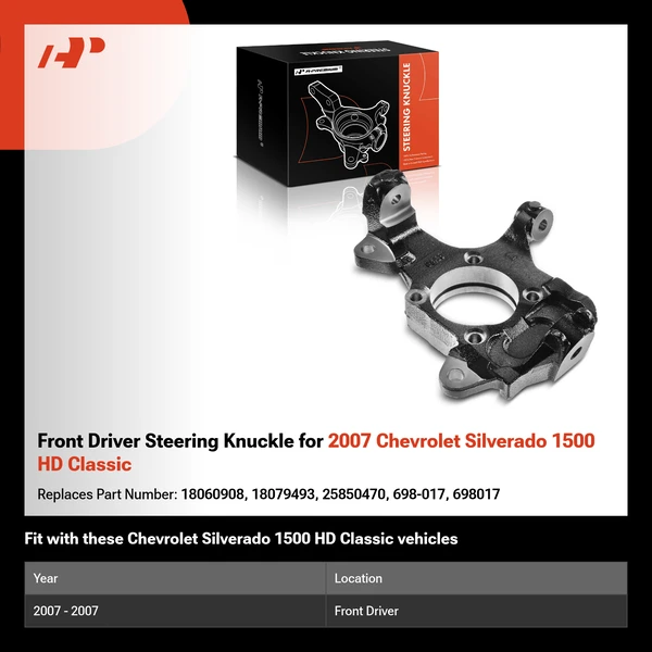 Front Driver Steering Knuckle for 2007 Chevrolet Silverado 1500 HD Classic
