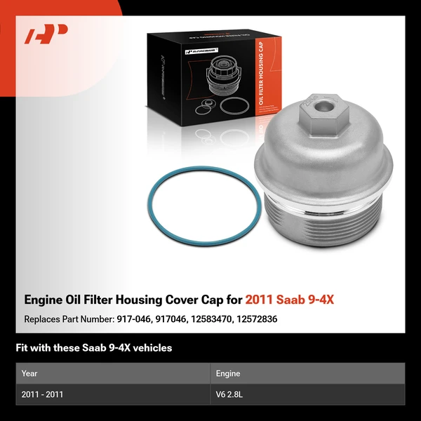 Engine Oil Filter Housing Cover Cap for 2011 Saab 9-4X