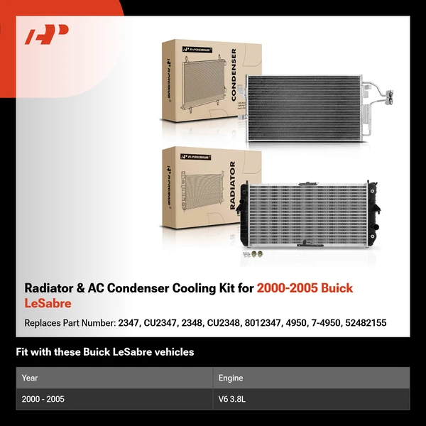Radiator & AC Condenser Cooling Kit for 2000-2005 Buick LeSabre