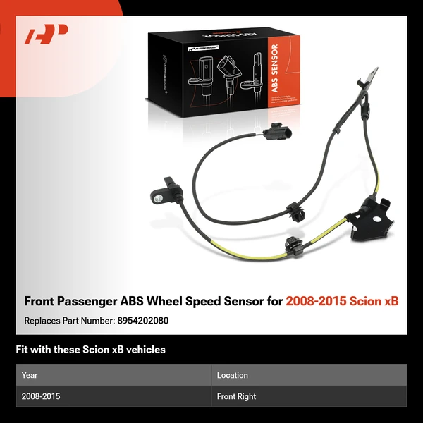 Front Passenger ABS Wheel Speed Sensor for 2008-2015 Scion xB