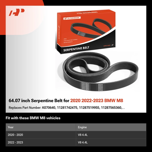 64.07 inch Serpentine Belt for 2020 2022-2023 BMW M8