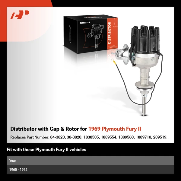 Distributor with Cap & Rotor for 1969 Plymouth Fury II