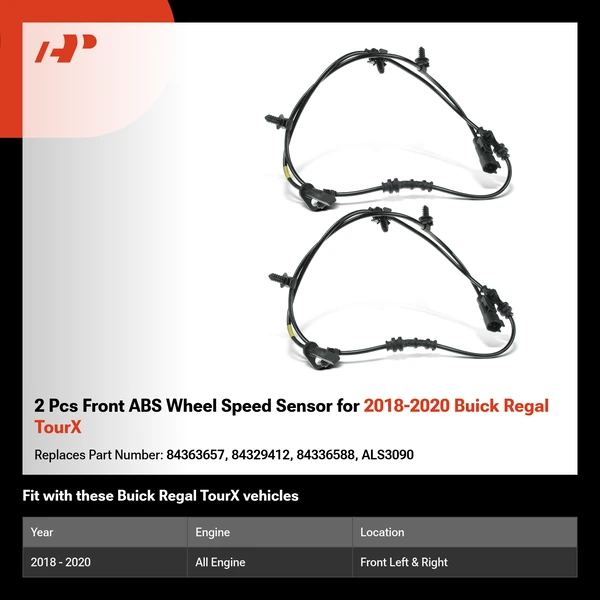 2 Pcs Front ABS Wheel Speed Sensor for 2018-2020 Buick Regal TourX