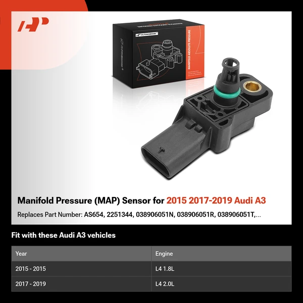 Manifold Pressure (MAP) Sensor for 2015 2017-2019 Audi A3