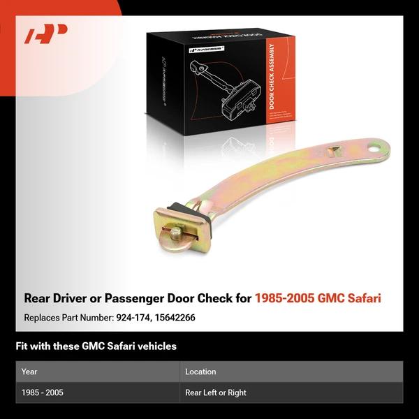 Rear Driver or Passenger Door Check for 1985-2005 GMC Safari