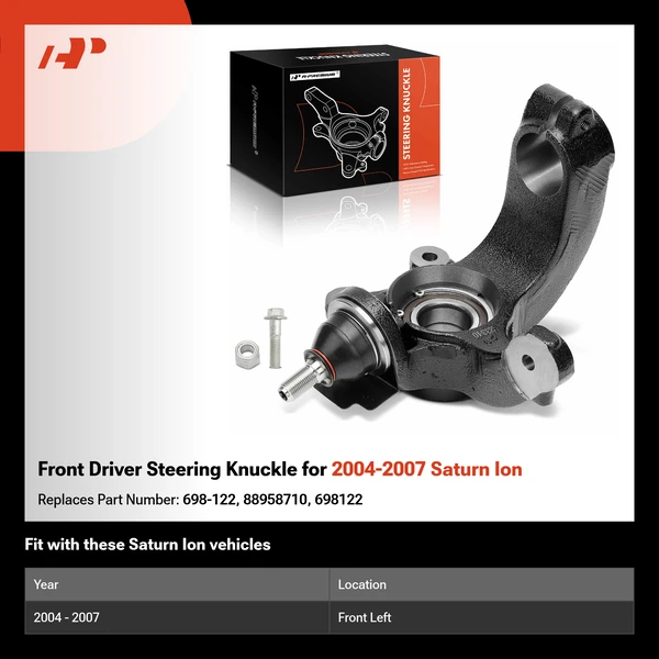 Front Driver Steering Knuckle for 2004-2007 Saturn Ion