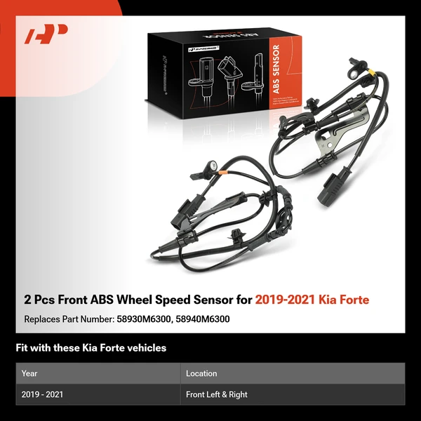 2 Pcs Front ABS Wheel Speed Sensor for 2019-2021 Kia Forte