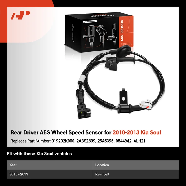 Rear Driver ABS Wheel Speed Sensor for 2010-2013 Kia Soul