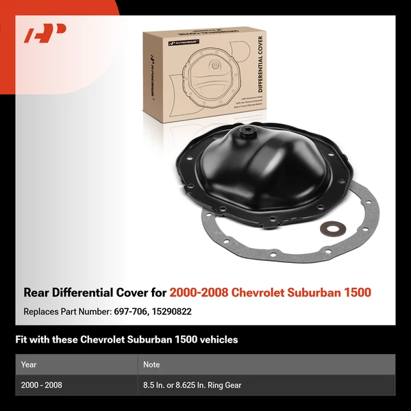 Rear Differential Cover for 2000-2008 Chevrolet Suburban 1500