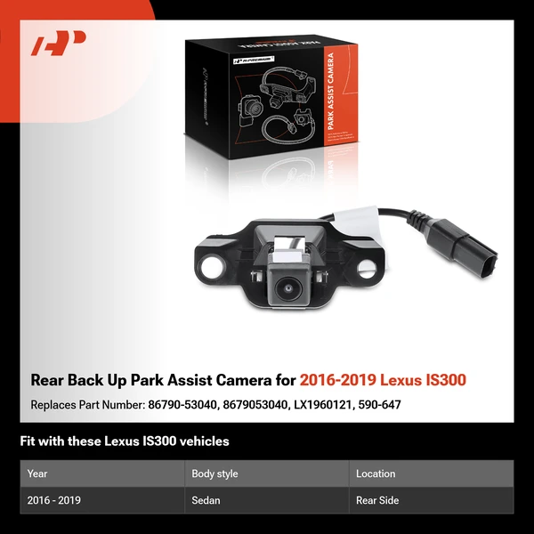 Rear Back Up Park Assist Camera for 2016-2019 Lexus IS300