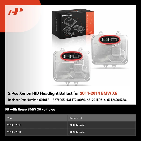 2 Pcs Xenon HID Headlight Ballast for 2011-2014 BMW X6
