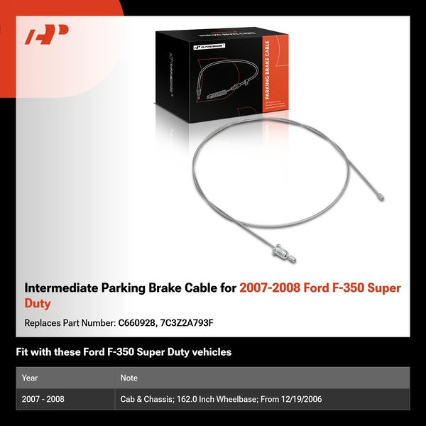 Intermediate Parking Brake Cable for 2007-2008 Ford F-350 Super Duty