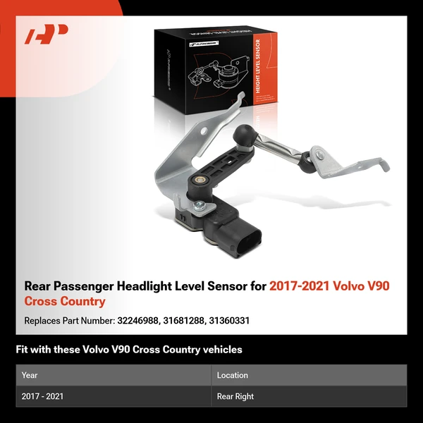 Rear Passenger Headlight Level Sensor for 2017-2021 Volvo V90 Cross Country