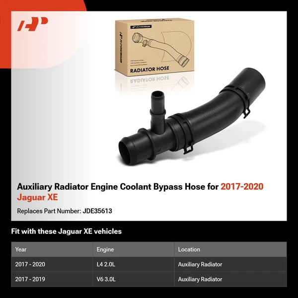 Auxiliary Radiator Engine Coolant Bypass Hose for 2017-2020 Jaguar XE