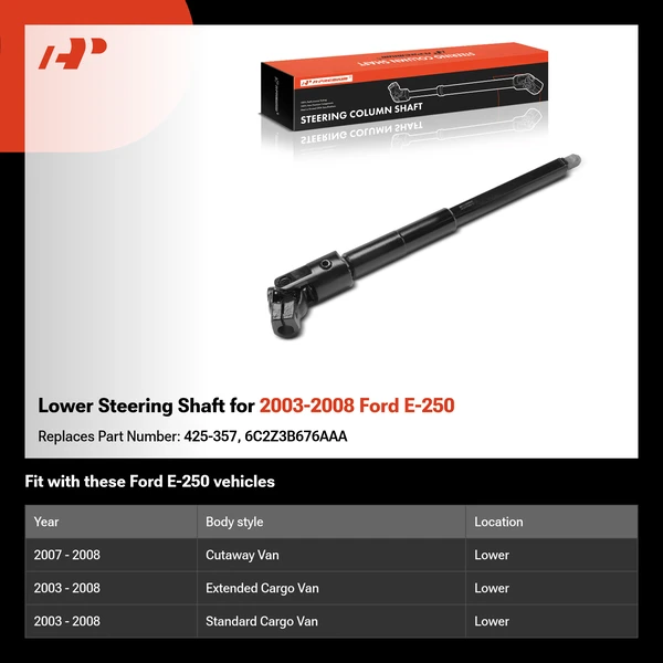 Lower Steering Shaft for 2003-2008 Ford E-250