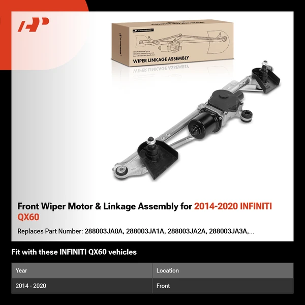 Front Wiper Motor & Linkage Assembly for 2014-2020 INFINITI QX60