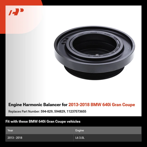 Engine Harmonic Balancer for 2013-2018 BMW 640i Gran Coupe