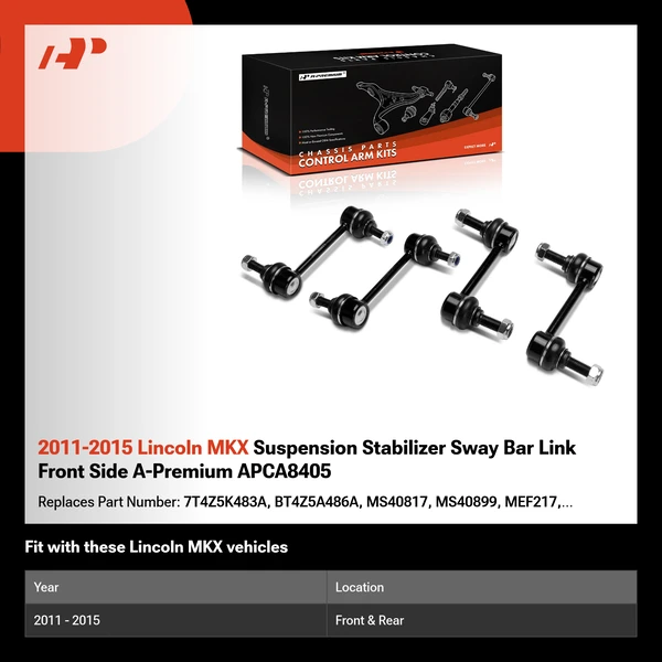 2011-2015 Lincoln MKX Suspension Stabilizer Sway Bar Link Front Side A-Premium APCA8405