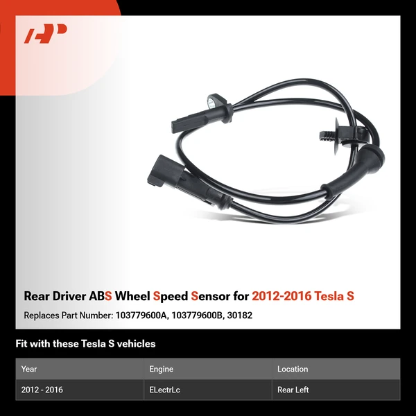 Rear Driver ABS Wheel Speed Sensor for 2012-2016 Tesla S