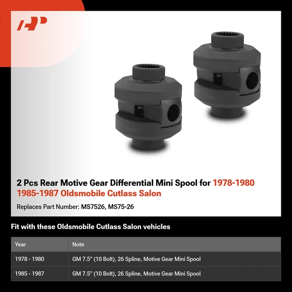 2 Pcs Rear Motive Gear Differential Mini Spool for 1978-1980 1985-1987 Oldsmobile Cutlass Salon