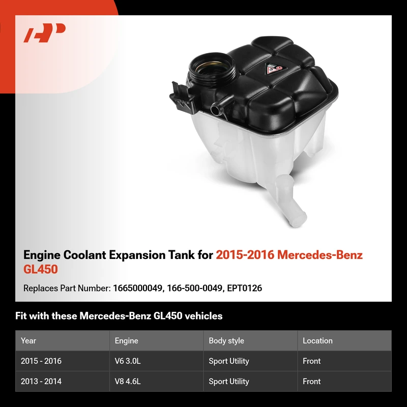 Engine Coolant Expansion Tank for 2015-2016 Mercedes-Benz GL450