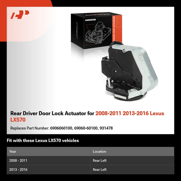 Rear Driver Door Lock Actuator for 2008-2011 2013-2016 Lexus LX570