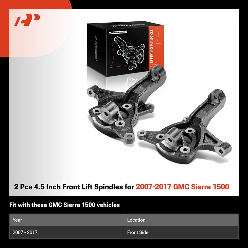 2 Pcs 4.5 Inch Front Lift Spindles for 2007-2017 GMC Sierra 1500