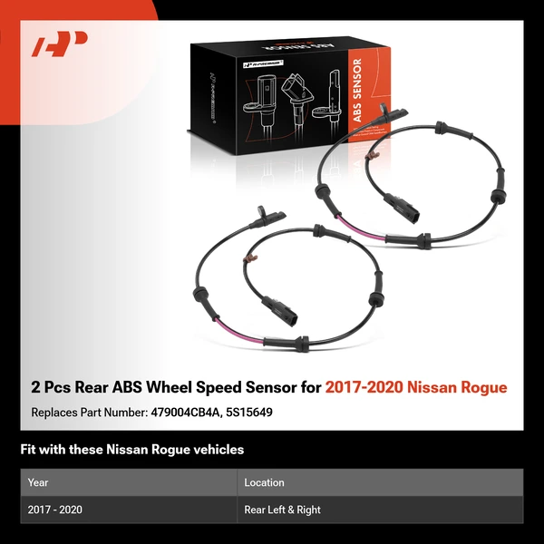 2 Pcs Rear ABS Wheel Speed Sensor for 2017-2020 Nissan Rogue