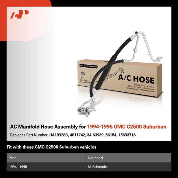AC Manifold Hose Assembly for 1994-1995 GMC C2500 Suburban