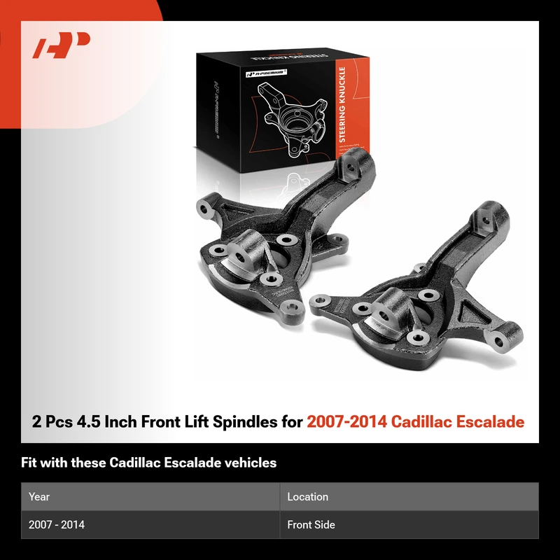 2 Pcs 4.5 Inch Front Lift Spindles for 2007-2014 Cadillac Escalade