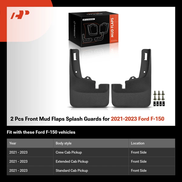 2 Pcs Front Mud Flaps Splash Guards for 2021-2023 Ford F-150