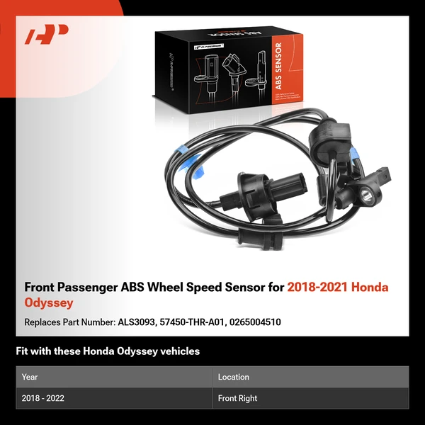 Front Passenger ABS Wheel Speed Sensor for 2018-2021 Honda Odyssey