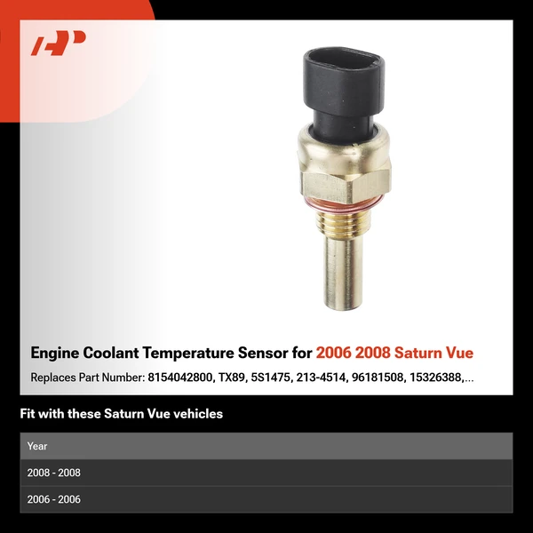 Engine Coolant Temperature Sensor for 2006 2008 Saturn Vue