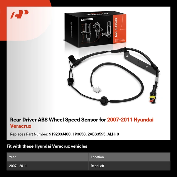 Rear Driver ABS Wheel Speed Sensor for 2007-2011 Hyundai Veracruz