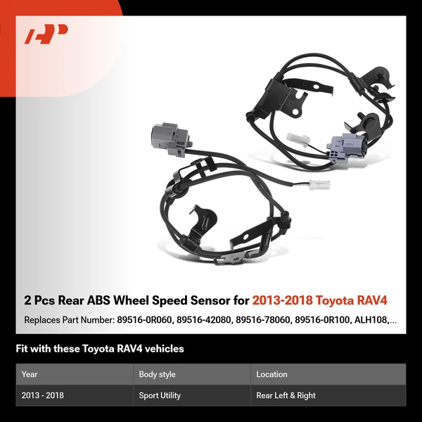 2 Pcs Rear ABS Wheel Speed Sensor for 2013-2018 Toyota RAV4