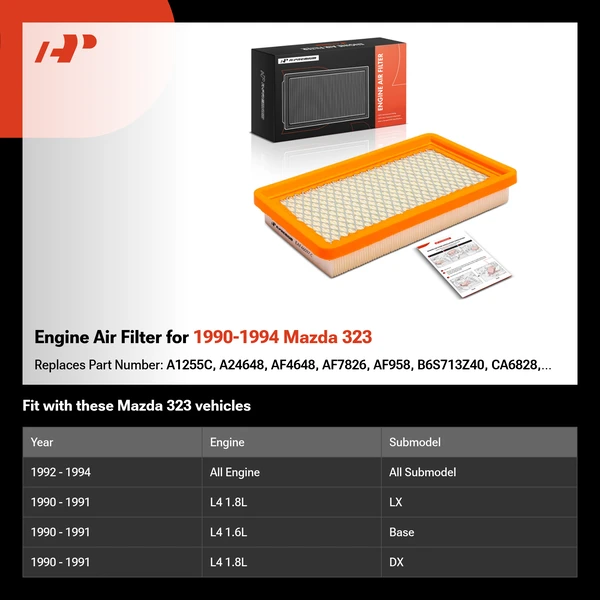Engine Air Filter for 1990-1994 Mazda 323