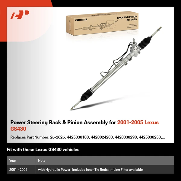 Power Steering Rack & Pinion Assembly for 2001-2005 Lexus GS430