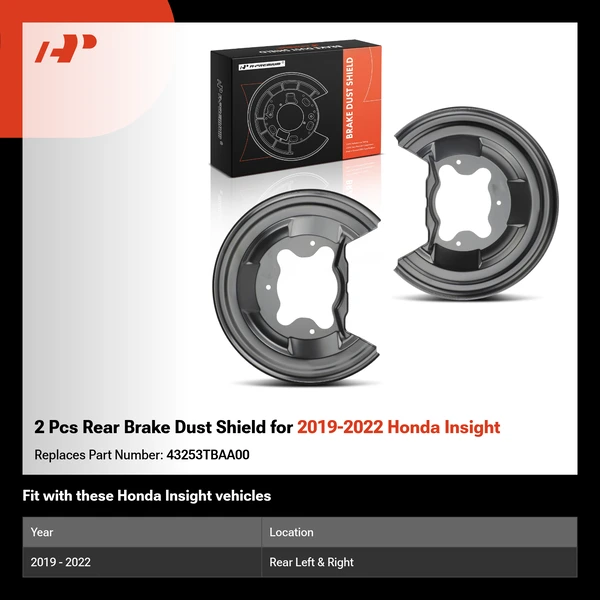 2 Pcs Rear Brake Dust Shield for 2019-2022 Honda Insight