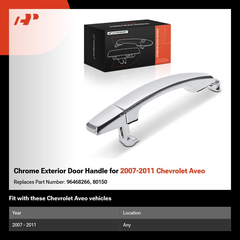 Chrome Exterior Door Handle for 2007-2011 Chevrolet Aveo