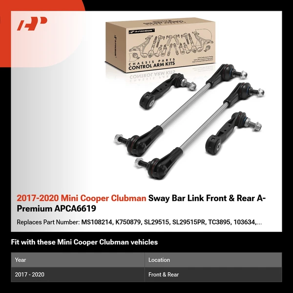 2017-2020 Mini Cooper Clubman Sway Bar Link Front & Rear A-Premium APCA6619