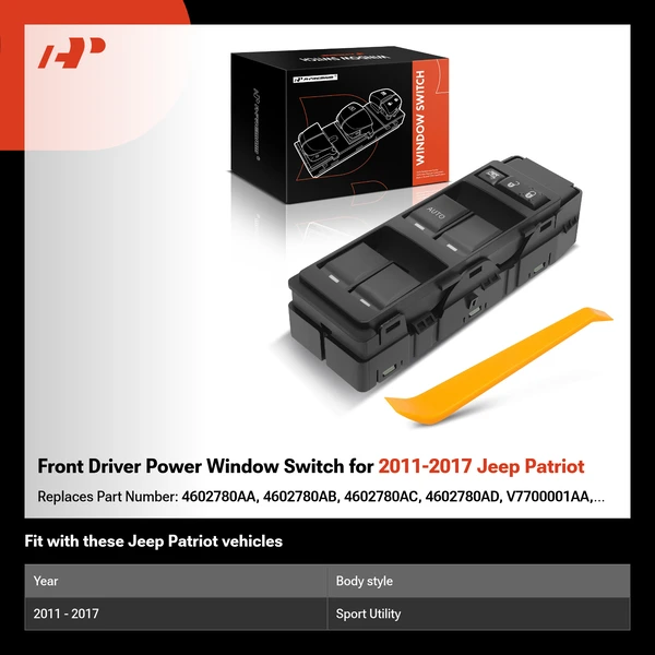 Front Driver Power Window Switch for 2011-2017 Jeep Patriot