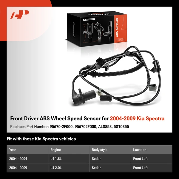Front Driver ABS Wheel Speed Sensor for 2004-2009 Kia Spectra